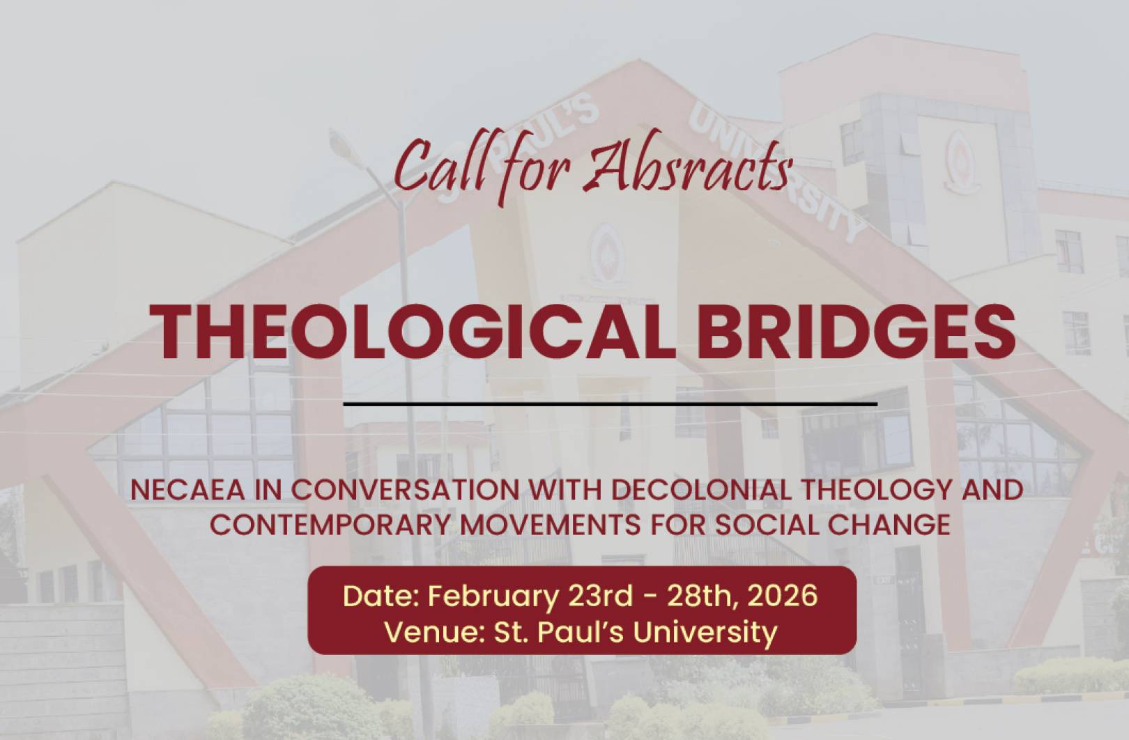 Call for Abstracts: Theological Bridges – Re-imagining Nicaea for a Postcolonial World