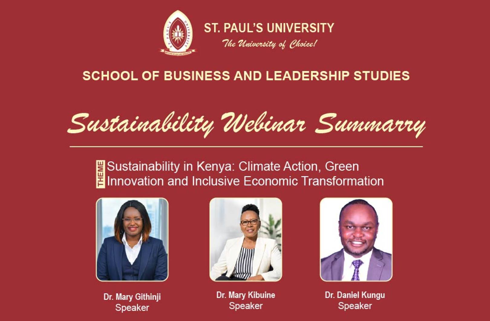 SPU SBLS Hosts Insightful Webinar on Sustainability, Climate Action, and Green Innovation